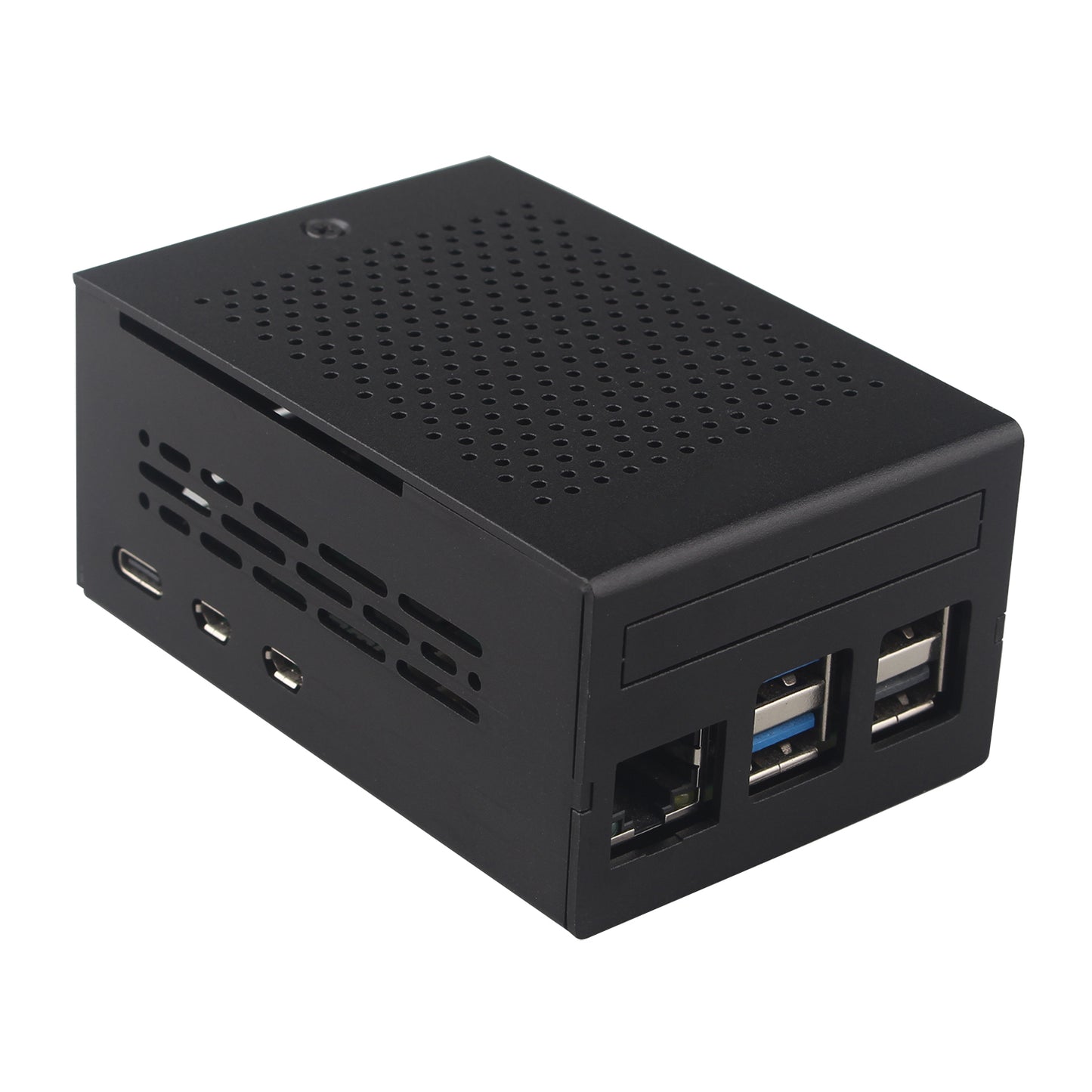 ZDE ZC501 Aluminum Case for Raspberry Pi 5, Support Pi 5 Active Cooler, PCIe to M.2 NVMe HAT, PoE+ HAT, WiFi Shield PCIe Peripheral Board