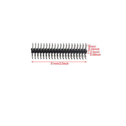 ZDE 10PCS 2x20 40Pin 2.54mm Male Dual Row Right Angle Pin Header Strip Connector for PCB Breadboard