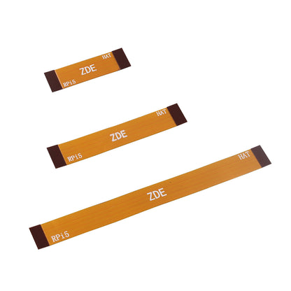 ZDE 6PCS 16Pin 0.5mm Pitch PCIe FPC Flexible Flat Cable Set 30mm/50mm/90mm with 2PCS M.2 SSD Mounting Studs Compatible with Raspberry Pi 5 PCIe to M.2 Key-M NVMe SSD Adapter PCIe Peripheral Board