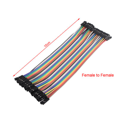 ZDE 120PCS 15cm 5.91inch Multicolored Dupont Wires Breadboard Jumper Ribbon Cables Kit 40pin Female to Female, Male to Female, Male to Male Compatible with Arduino Projects and Raspberry Pi