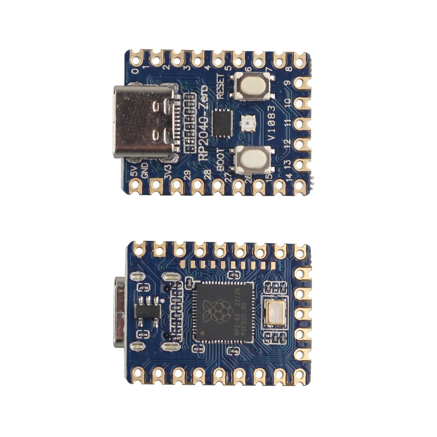 ZDE 2PCS RP2040-Zero Mini PICO Development Board Based on Raspberry Pi Microcontroller RP2040 Pico-Like MCU Board Dual-Core Arm Cortex M0+ Processor Castellated Module for SMD Applications