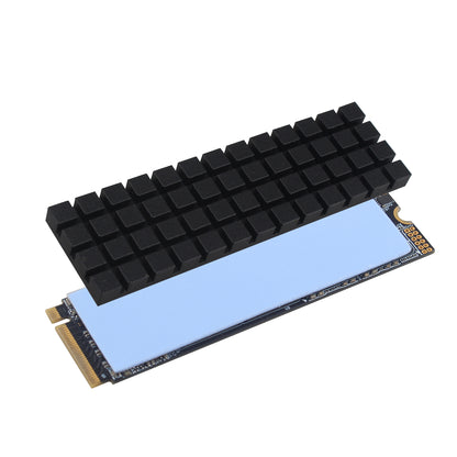 ZDE M.2 SSD Heatsink 70x20x4mm Graphite Covered Pure Copper Heatsink with Silicone Thermal Pads for PC Laptop Raspberry Pi M.2 2280 SSD NVMe PS5 Cooler