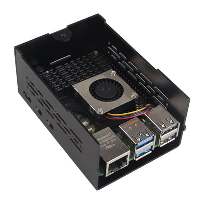 ZDE Aluminum Case ZC501 with Active Cooler ZP536 for Raspberry Pi 5 2GB/4GB/8GB/16GB Support PCIe to M.2 NVMe PoE HAT WiFi7 RS485 RS232 PCIe Peripheral Board ZP511/ZP517A/ZP581/ZP582/ZP590A/ZP592