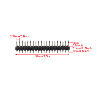 ZDE 20PCS 2x20 Pin 0.1 Inch Break-Away Dual Male Header Strip Double Row Straight Pin Headers Connector for Raspberry Pi Zero GPIO PCB Breadboard Arduino