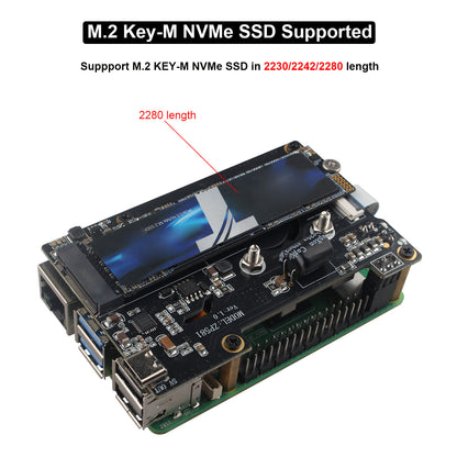ZDE ZP581 PoE HAT PCIe to M.2 Key-M NVMe SSD Adapter Board with Onboard Cooling Fan