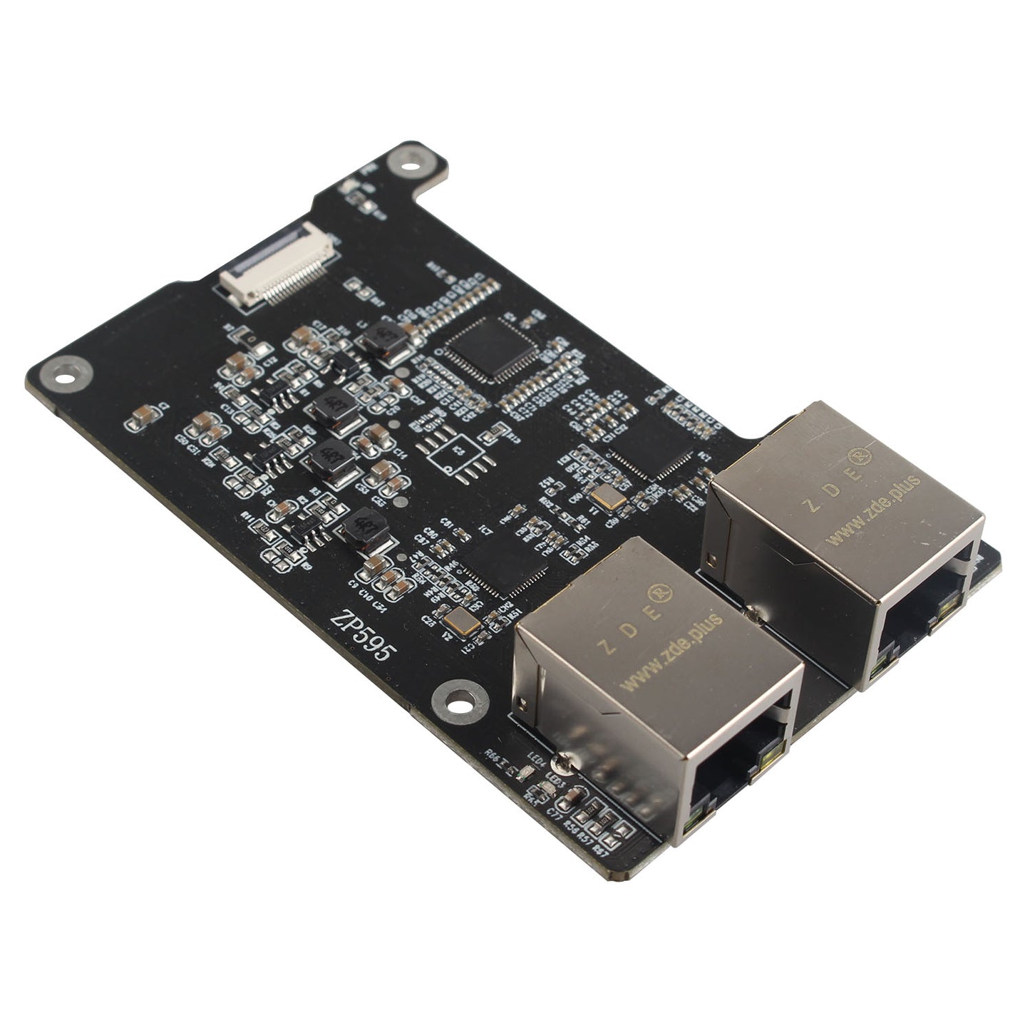 ZDE 120pcs ZP595 PCIe to Dual 2.5G Ethernet Network Port HAT Adapter Expansion Board for Raspberry Pi 5