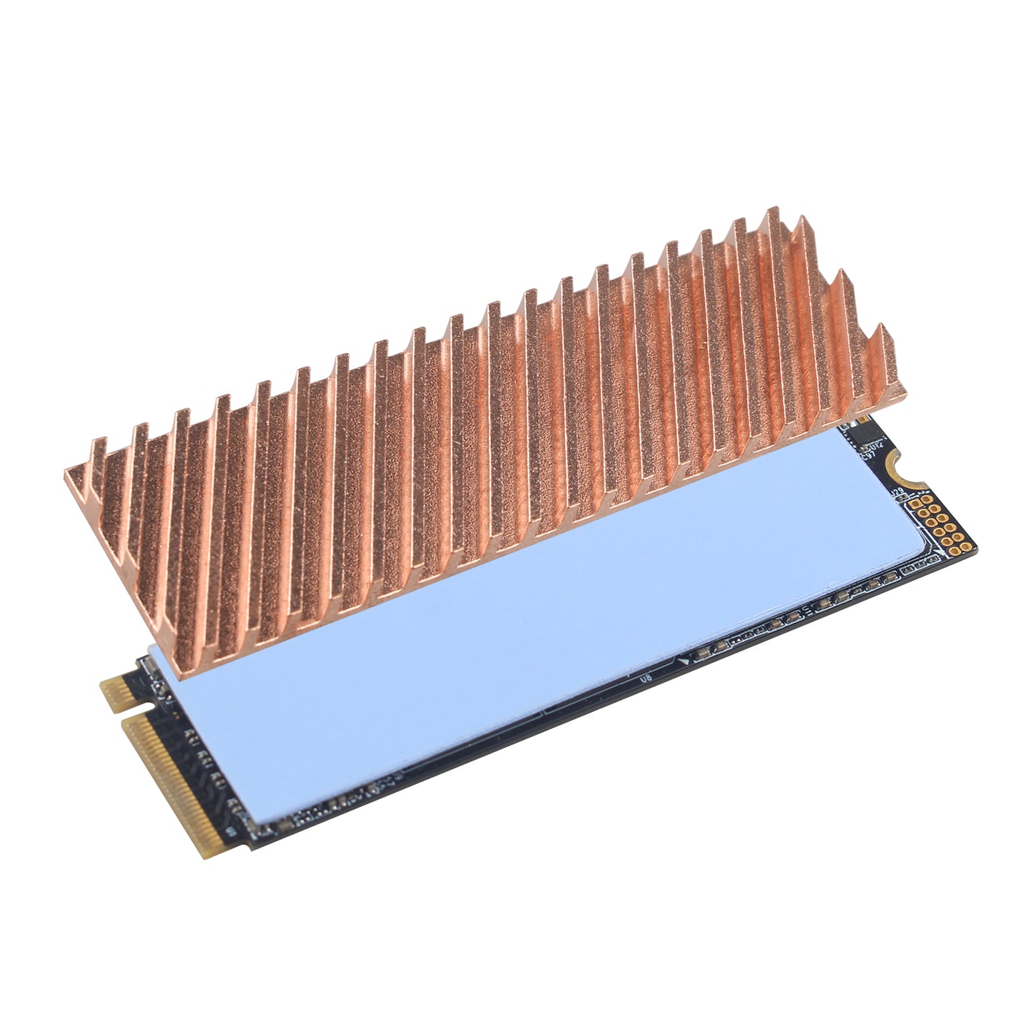 ZDE M.2 SSD Heatsink 70x20x4mm Copper Heatsink with Silicone Thermal Pads for PC Laptop Raspberry Pi M.2 2280 SSD NVMe PS5 Cooling