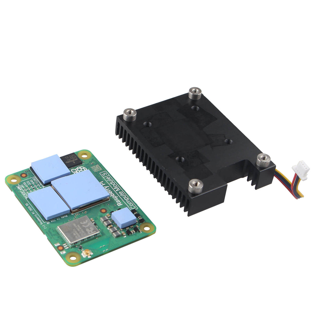 ZDE ZC505 Dedicated Aluminum Heatsink with PWM Cooling Fan Compatible with Raspberry Pi Compute Module 5 CM5 Motherboard with Screws and Thermal Tapes