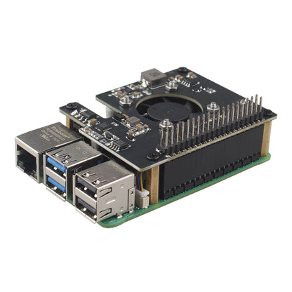 ZDE ZP580C PoE+ HAT with PWM Cooling Fan Aluminum Alloy Heatsink for Raspberry Pi 5 Power Over Ethernet HAT Adapter Board