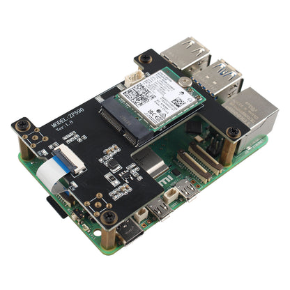 ZDE ZP590B PCIE to WiFi7 6 6E 5 HAT PCIe to M.2 E Key Module Adapter Expansion Board for Raspberry Pi 5 WiFi Adapter Board Support Google TPU WiFi 7 BE200 WIFI6E AX210 MT7922 WIFI6 AX200