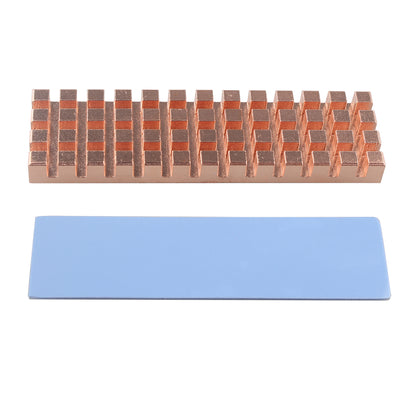 ZDE 11PCS Pure Copper Heatsinks CPU Cooler Heatsinks for Raspberry Pi 5/Pi 4B ＋ M.2 SSD Heatsink 70x20x6mm with Silicone Thermal Pad for PC Laptop Raspberry Pi M.2 2280 SSD NVMe PS5 Cooler