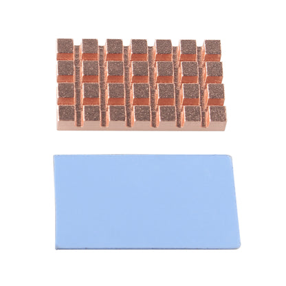 ZDE 11PCS Copper Heatsinks for Raspberry Pi 5 CPU Cooler Heatsinks and M.2 2242 SSD Heatsink 32x18x4mm with Silicone Thermal Pad for Raspberry Pi 5 M.2 2242 SSD NVMe PS5 Cooler