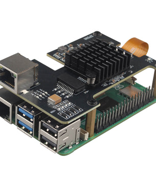 ZDE ZP598 PCIe to 5G Ethernet Network Port HAT Adapter Expansion Board 5GB 5GBE with Aluminum Heatsink for Raspberry Pi 5