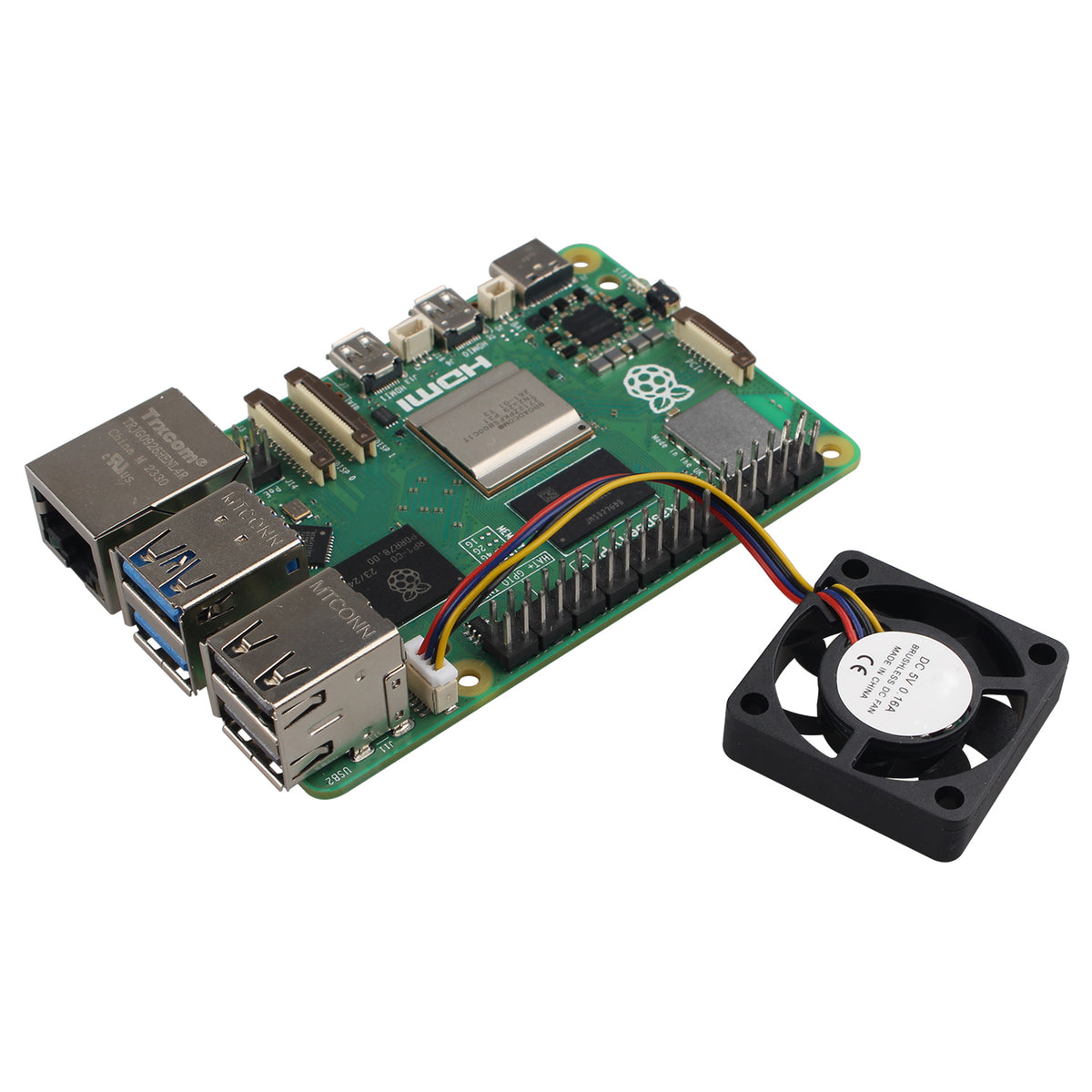 ZDE 2PCS 2507 PWM Cooling Fan 25x25x7mm Speed Adjustment Heatsink Cooler for Raspberry Pi 5