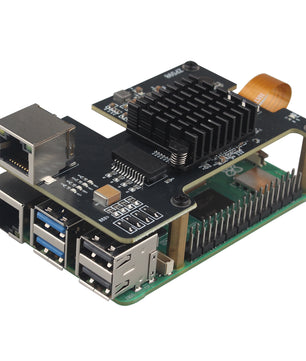 ZDE ZP598 PCIe to 5G Ethernet Network Port HAT Adapter Expansion Board 5GB 5GBE with Aluminum Heatsink for Raspberry Pi 5