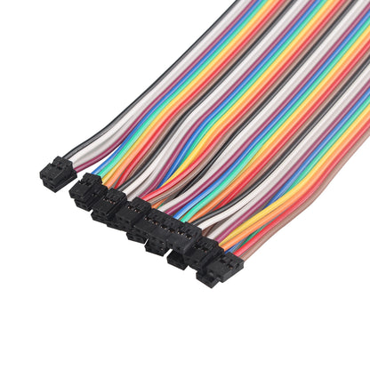 ZDE 40PCS 20cm 7.87inch Breadboard Jumper Wires Female to Female 2P Multicolored Dupont Wires 2.0mm to 2.0mm Pitch Ribbon Cable Compatible with Arduino Projects and Raspberry Pi