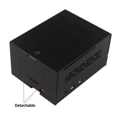 ZDE ZC506 Aluminum Case for Raspberry Pi 5 2GB/4GB/8GB/16GB Support PCIe to 2.5G Ethernet Port M.2 NVMe PoE HAT WIFI7 PCIe Peripheral Board ZP593/ZP595/ZP511/ZP581/ZP590A and Pi 5 Active Cooler