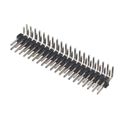 ZDE 10PCS 2x20 40Pin 2.54mm Male Dual Row Right Angle Pin Header Strip Connector for PCB Breadboard