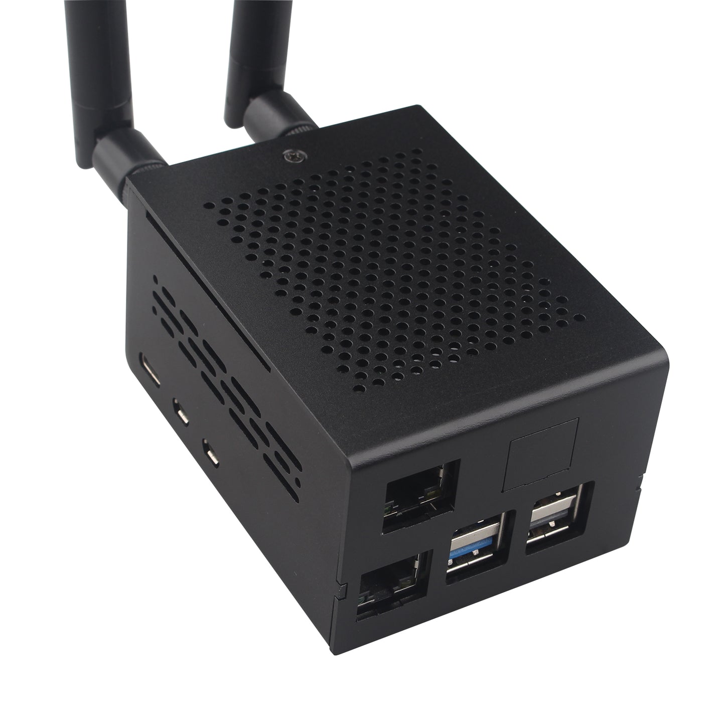ZDE ZP596 PCIe to M.2 E Key WiFi7 6 6E 5 PCIe to 2.5G Ethernet Network Port HAT Expansion Board with ZC506 Aluminum Case for Raspberry Pi 5