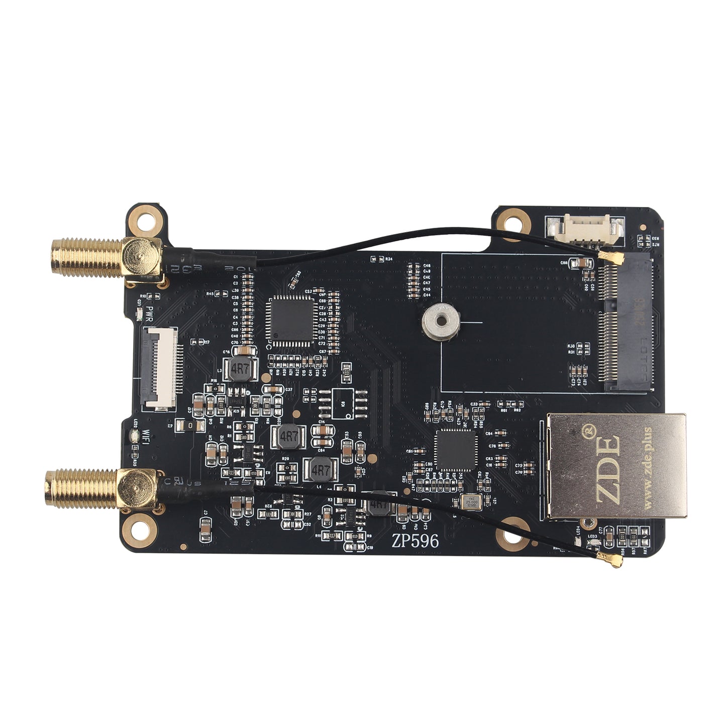 ZDE ZP596 PCIe to M.2 E Key WiFi7 6 6E 5 PCIe to 2.5G Ethernet Network Port HAT Adapter Expansion Board for Raspberry Pi 5 Support Google TPU WiFi 7 BE200 WIFI6E AX210 MT7922 WIFI6 AX200