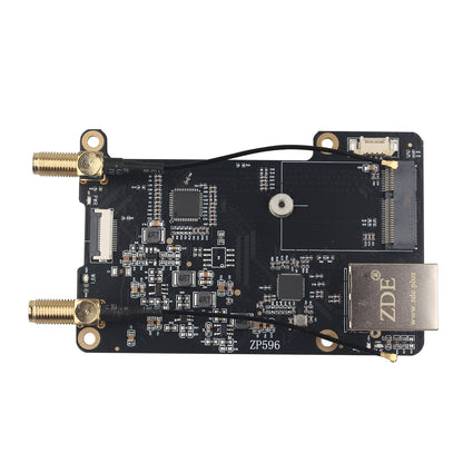 ZDE ZP596 PCIe to M.2 E Key WiFi7 6 6E 5 PCIe to 2.5G Ethernet Network Port HAT Adapter Expansion Board for Raspberry Pi 5 Support Google TPU WiFi 7 BE200 WIFI6E AX210 MT7922 WIFI6 AX200