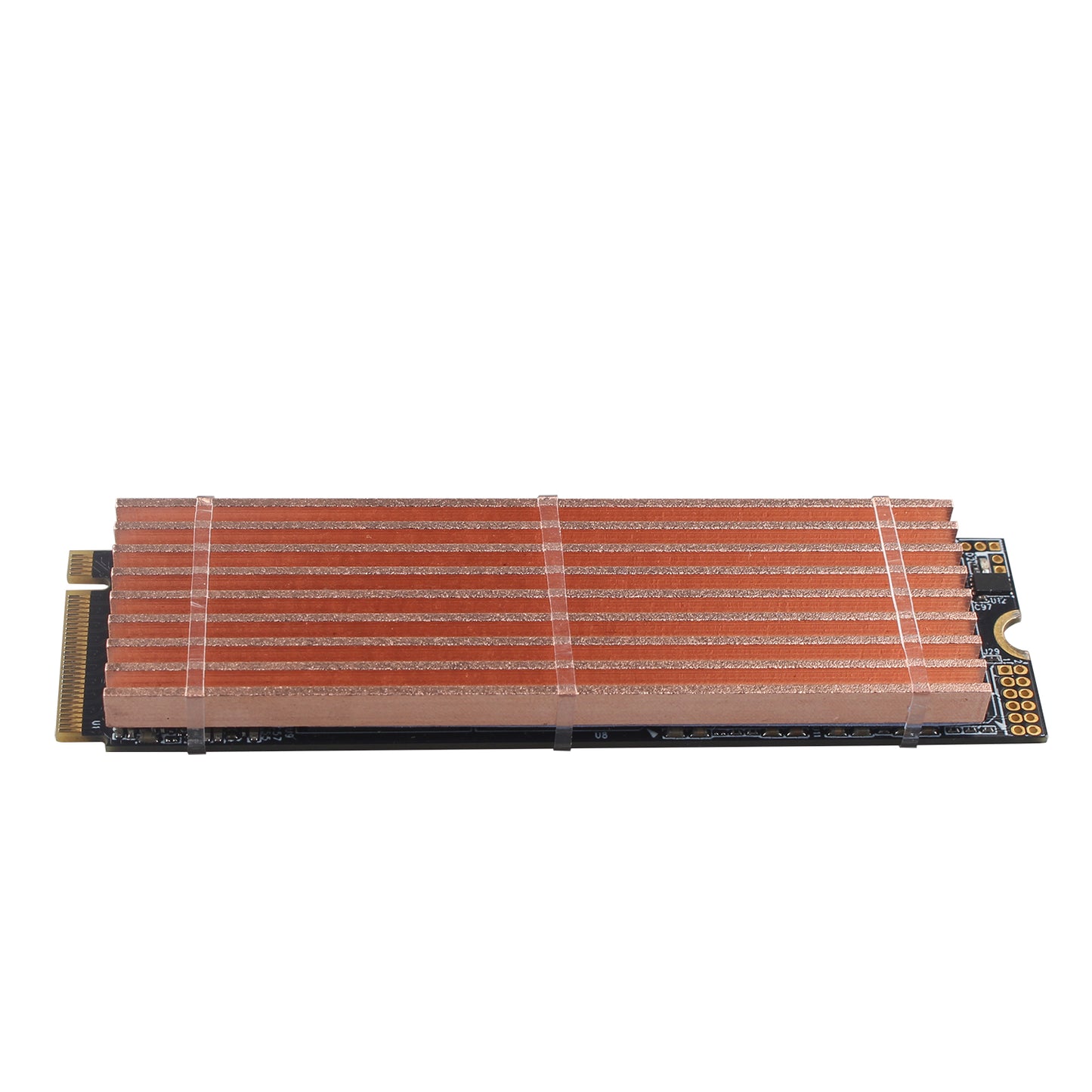 ZDE M.2 SSD Heatsink 70x21x4mm Copper Heatsink with Silicone Thermal Pads for PC Laptop Raspberry Pi M.2 2280 SSD NVMe PS5 Cooling