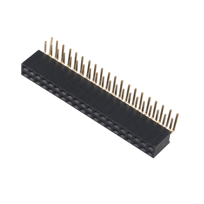 ZDE 10PCS 2x20 Pin Female Headers 2.54mm Pitch Dual Row Right Angle Pin Headers Connector for PCB Board Raspberry Pi Arduino