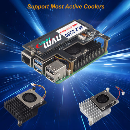 ZDE ZP517A PCIe to M.2 Key M NVMe HAT SSD Expansion Board for Raspberry Pi 5