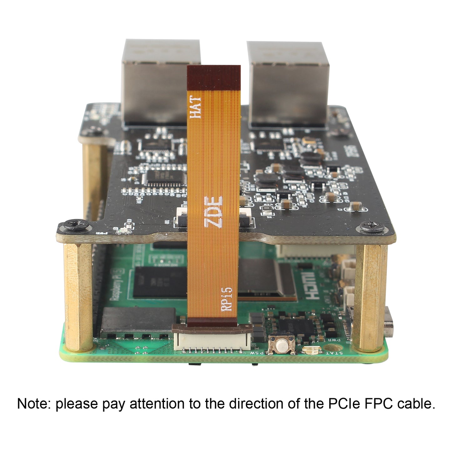 ZDE 120pcs ZP595 PCIe to Dual 2.5G Ethernet Network Port HAT Adapter Expansion Board for Raspberry Pi 5
