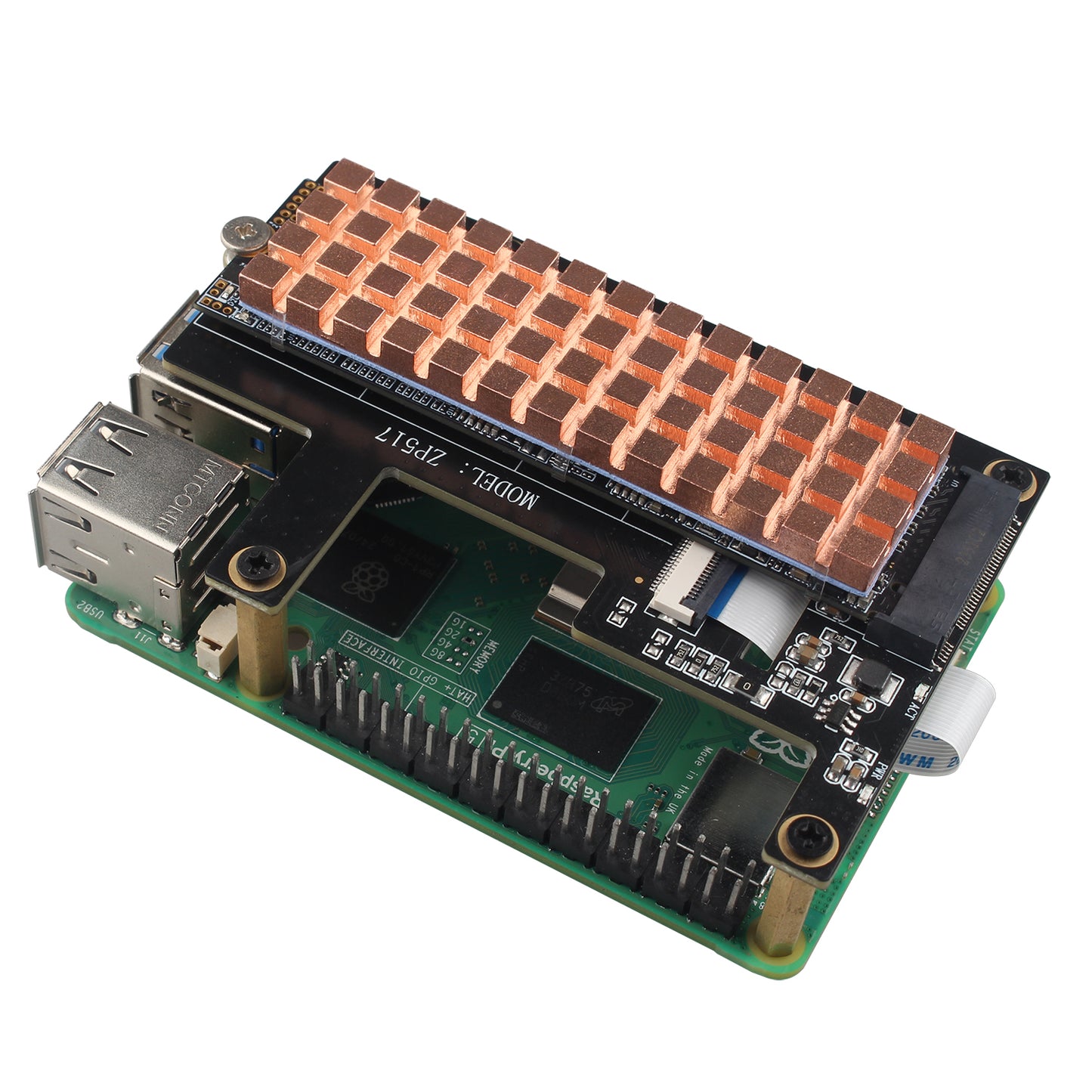 ZDE M.2 SSD Heatsink 70x20x4mm Copper Heatsink with Silicone Thermal Pads for PC Laptop Raspberry Pi M.2 2280 SSD NVMe PS5 Cooling