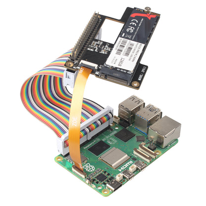 ZDE 2PCS 16Pin 0.5mm Pitch PCIe FPC Flexible Flat Cable 90mm Compatible with Raspberry Pi 5 PCIe to M.2 Key-M NVMe SSD Adapter PCIe Peripheral Board
