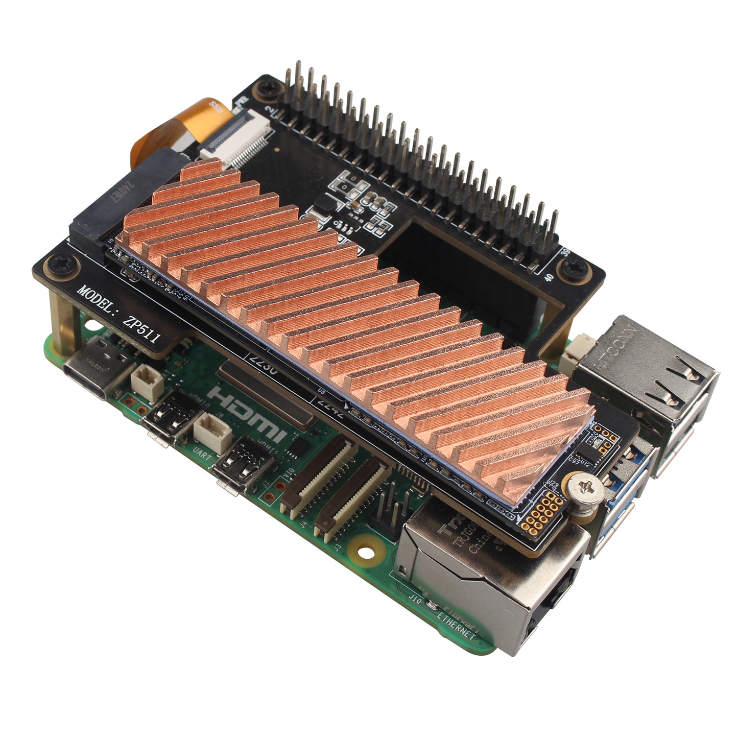 ZDE M.2 SSD Heatsink 70x20x4mm Copper Heatsink with Silicone Thermal Pads for PC Laptop Raspberry Pi M.2 2280 SSD NVMe PS5 Cooling