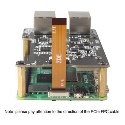 ZDE ZP595 PCIe to Dual 2.5G Ethernet Network Port HAT Adapter Expansion Board for Raspberry Pi 5