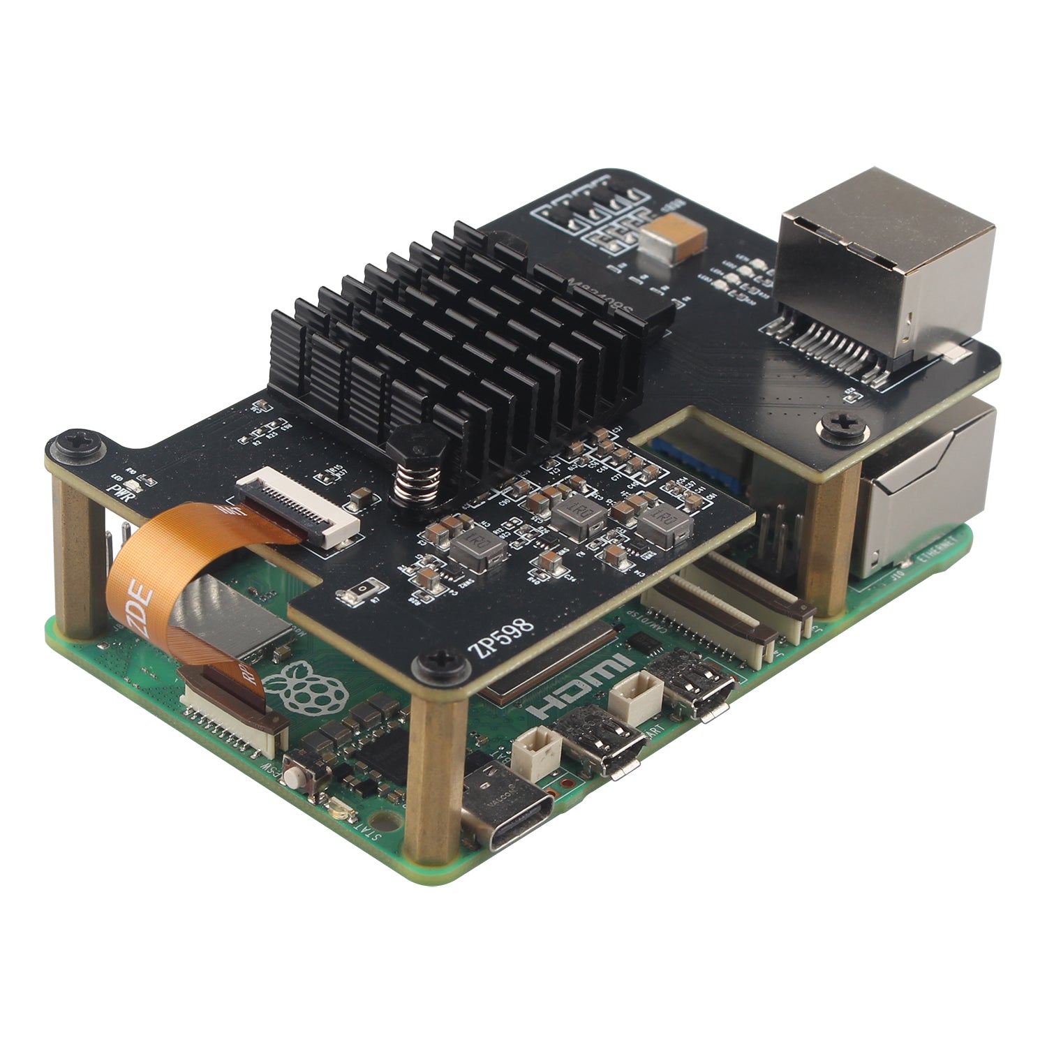 ZDE ZP598 PCIe to 5G Ethernet Network Port HAT Adapter Expansion Board