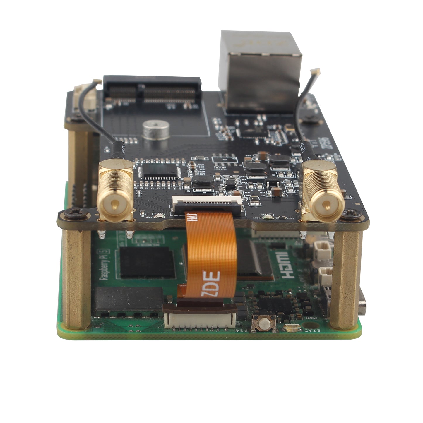 ZDE ZP596 PCIe to M.2 E Key WiFi7 6 6E 5 PCIe to 2.5G Ethernet Network Port HAT Adapter Expansion Board for Raspberry Pi 5 Support Google TPU WiFi 7 BE200 WIFI6E AX210 MT7922 WIFI6 AX200
