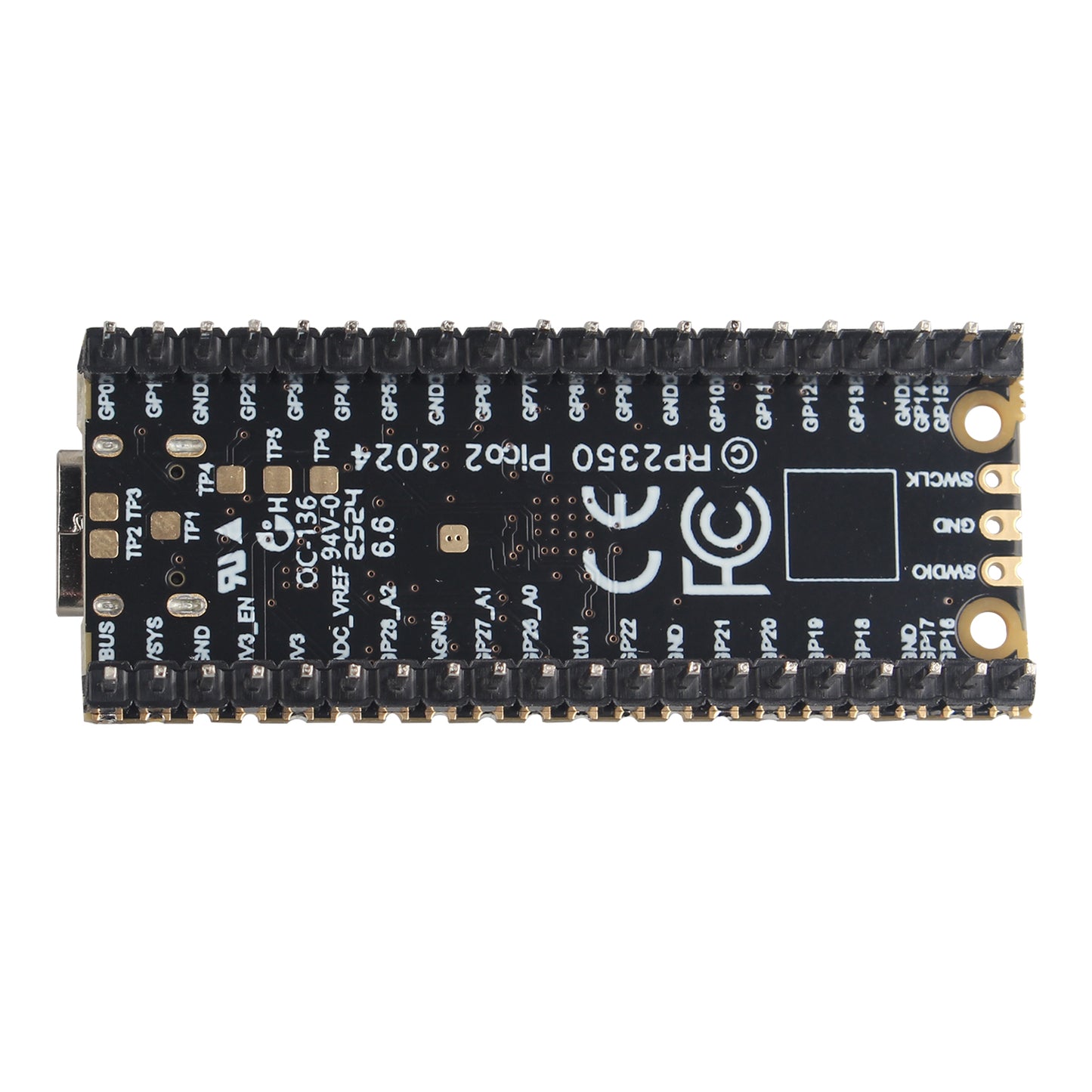 ZDE Microcontroller Board Dual-Core Dual-Architecture Design 150MHz Based on RP2350 Chip, 520KB SRAM, 4MB Flash Memory, 26 GPIO, Support C/C++ MicroPython