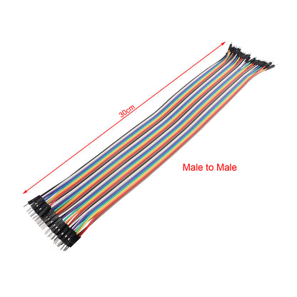 ZDE 120PCS 30cm 11.81inch Multicolored Dupont Wires Breadboard Jumper Ribbon Cables Kit 40pin Female to Female, Male to Female, Male to Male Compatible with Arduino Projects and Raspberry Pi