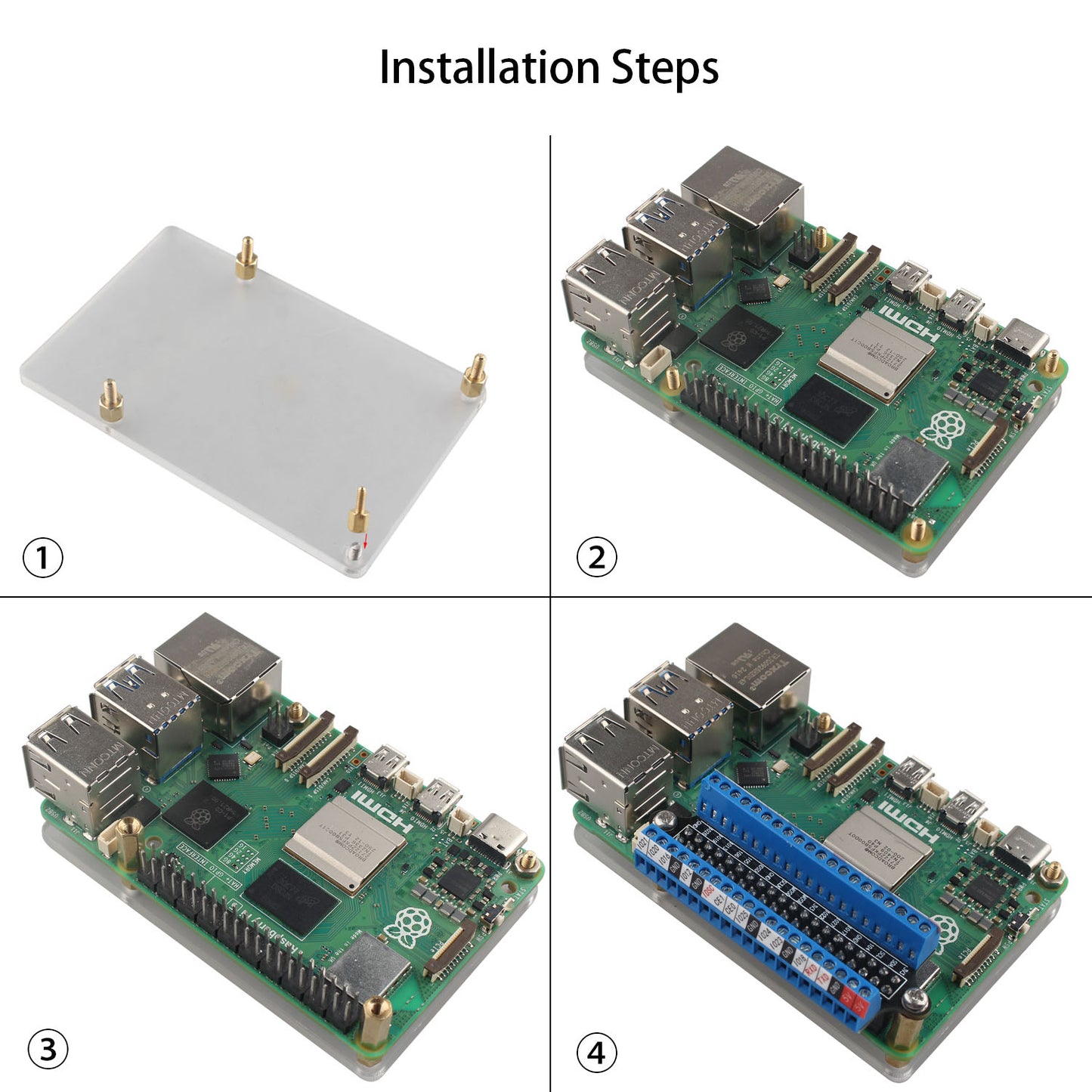 ZDE GPIO Terminal Block Breakout Board Module DIY Circuit GPIO Expansion Board Micro Connector Compatible with Raspberry Pi 5/4B/3B+/3B/2B/Zero/Zero W/Zero 2 W