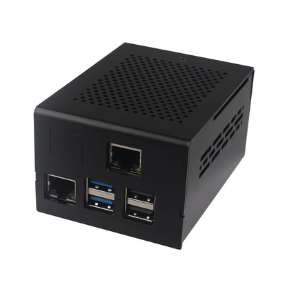ZDE ZP593 PCIe to 2.5G Ethernet Port HAT PCIe to M.2 Key M NVMe HAT SSD Expansion Board with ZC506 Aluminum Case for Raspberry Pi 5