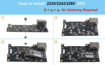 ZDE ZP593 PCIe to 2.5G Ethernet Network Port HAT PCIe to M.2 Key M NVMe HAT SSD Adapter Expansion Board 2.5GB 2.5GBE for Raspberry Pi 5