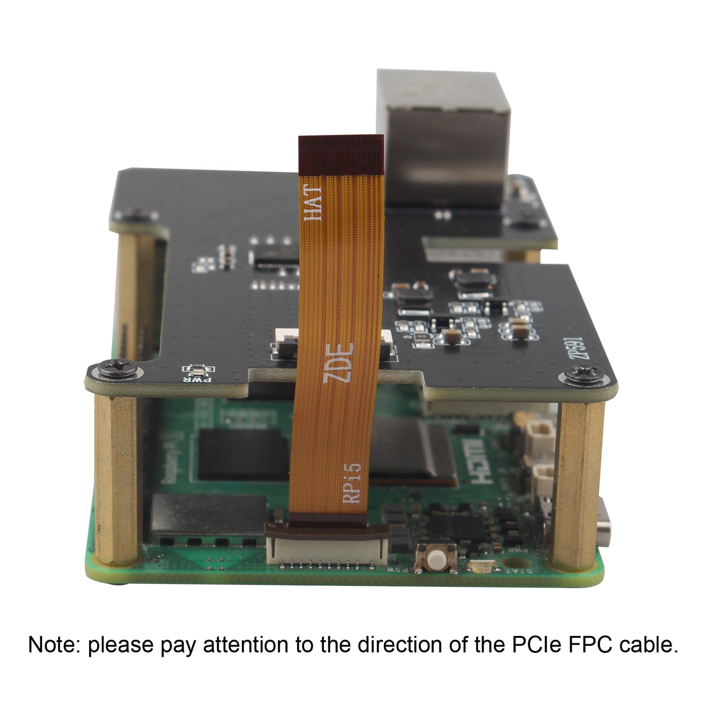 ZDE ZP591 PCIe to 2.5G Ethernet Network Port HAT Adapter Expansion Board for Raspberry Pi 5