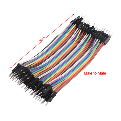 ZDE 120PCS 10cm 3.94inch Multicolored Dupont Wires Breadboard Jumper Ribbon Cables Kit 40pin Female to Female, Male to Female, Male to Male Compatible with Arduino Projects and Raspberry Pi