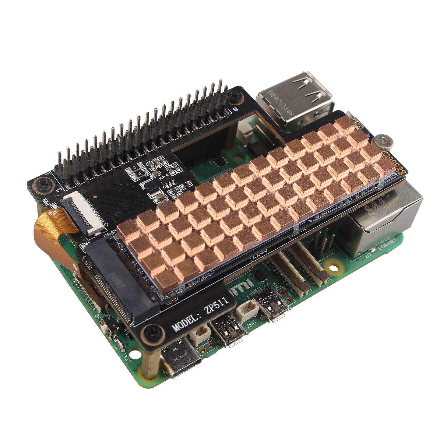 ZDE M.2 SSD Heatsink 70x20x2.5mm Copper Heatsink with Silicone Thermal Pads for PC Laptop Raspberry Pi M.2 2280 SSD NVMe PS5 Cooling