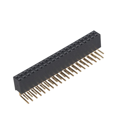 ZDE 10PCS 2x20 Pin Female Headers 2.54mm Pitch Dual Row Right Angle Pin Headers Connector for PCB Board Raspberry Pi Arduino