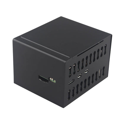 ZDE ZP597 PCIe to 4 Ports 1G Gigabit 1000M Ethernet Network HAT Adapter Expansion Board 1GB 1GBE with Metal Case for Raspberry Pi 5