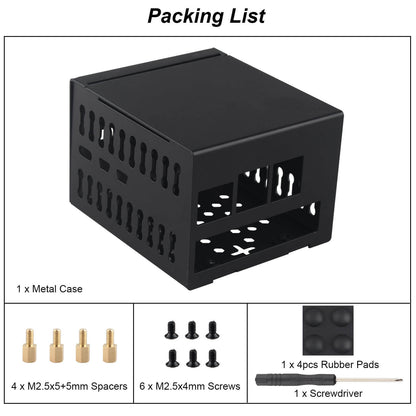 ZDE ZC507 Metal Case for Raspberry Pi 5 Support ZP597 PCIe to Quad 1G Gigabit 1000M Ethernet Network Port HAT Adapter Board PCIe Peripheral Board