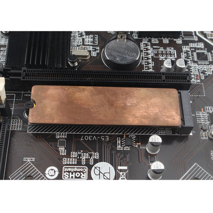 ZDE 2PCS M.2 Heatsink Copper M2 PCIe NVMe Laptop Copper Heatsinks with 4PCS 70x20x0.5/1mm Silicone Thermal Pads for Raspberry Pi NGFF PCIE SATA M.2 2280 SSD Portable Enclosure Desktop PC Laptop