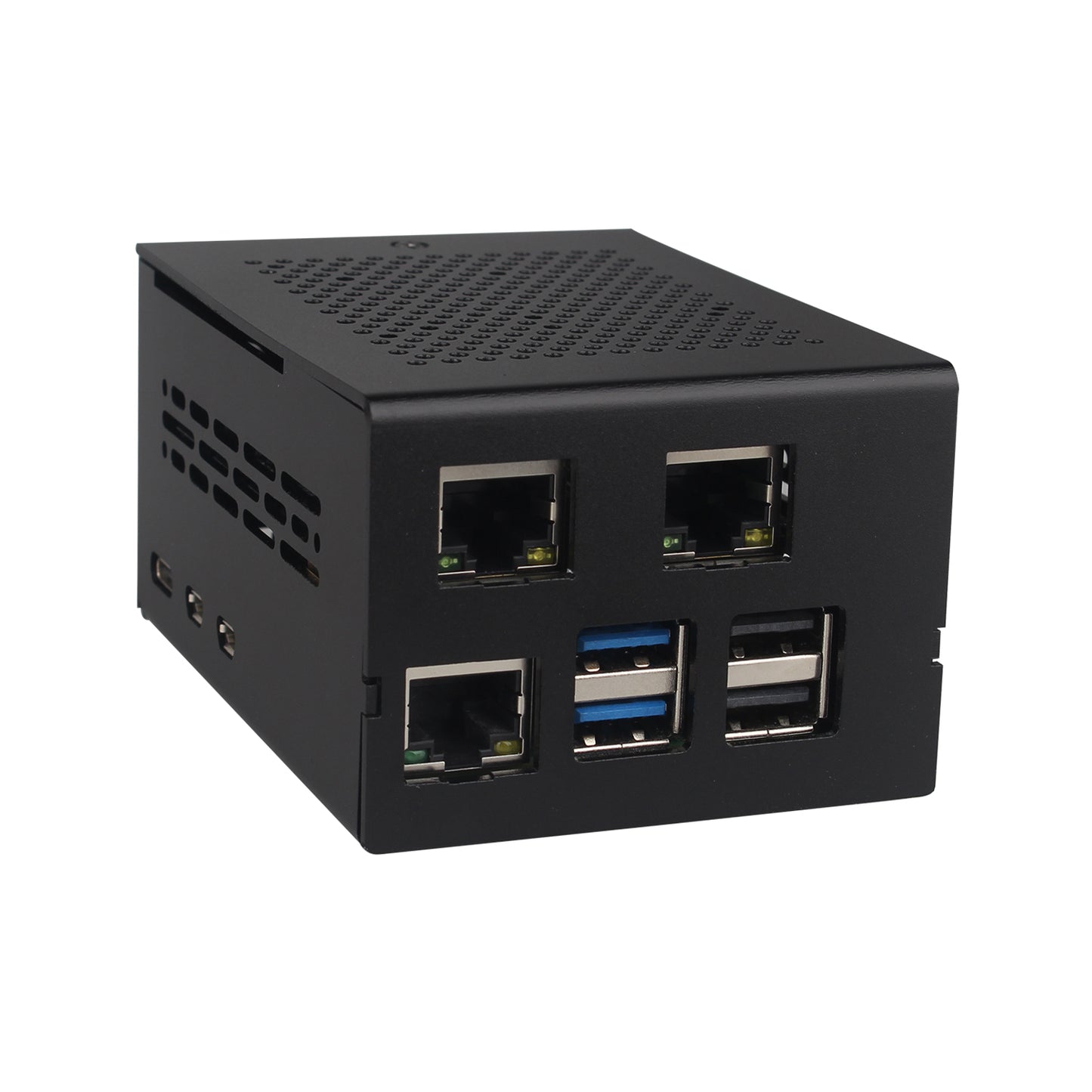 ZDE ZC506 Aluminum Case for Raspberry Pi 5 Support PCIe to 2.5G 5G Ethernet Port M.2 NVMe PoE+ HAT WiFi Shield PCIe Peripheral Board ZP591 ZP593 ZP595 ZP598 and Pi 5 Active Cooler