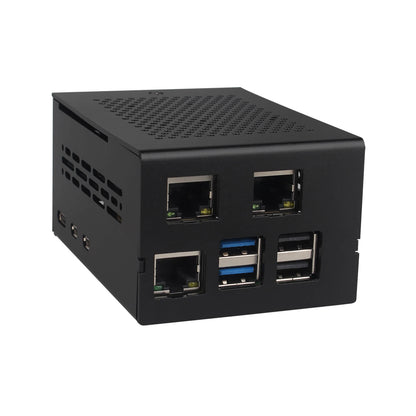 ZDE ZC506 Aluminum Case for Raspberry Pi 5 Support PCIe to 2.5G 5G Ethernet Port M.2 NVMe PoE+ HAT WiFi Shield PCIe Peripheral Board ZP591 ZP593 ZP595 ZP596 ZP598 and Pi 5 Active Cooler