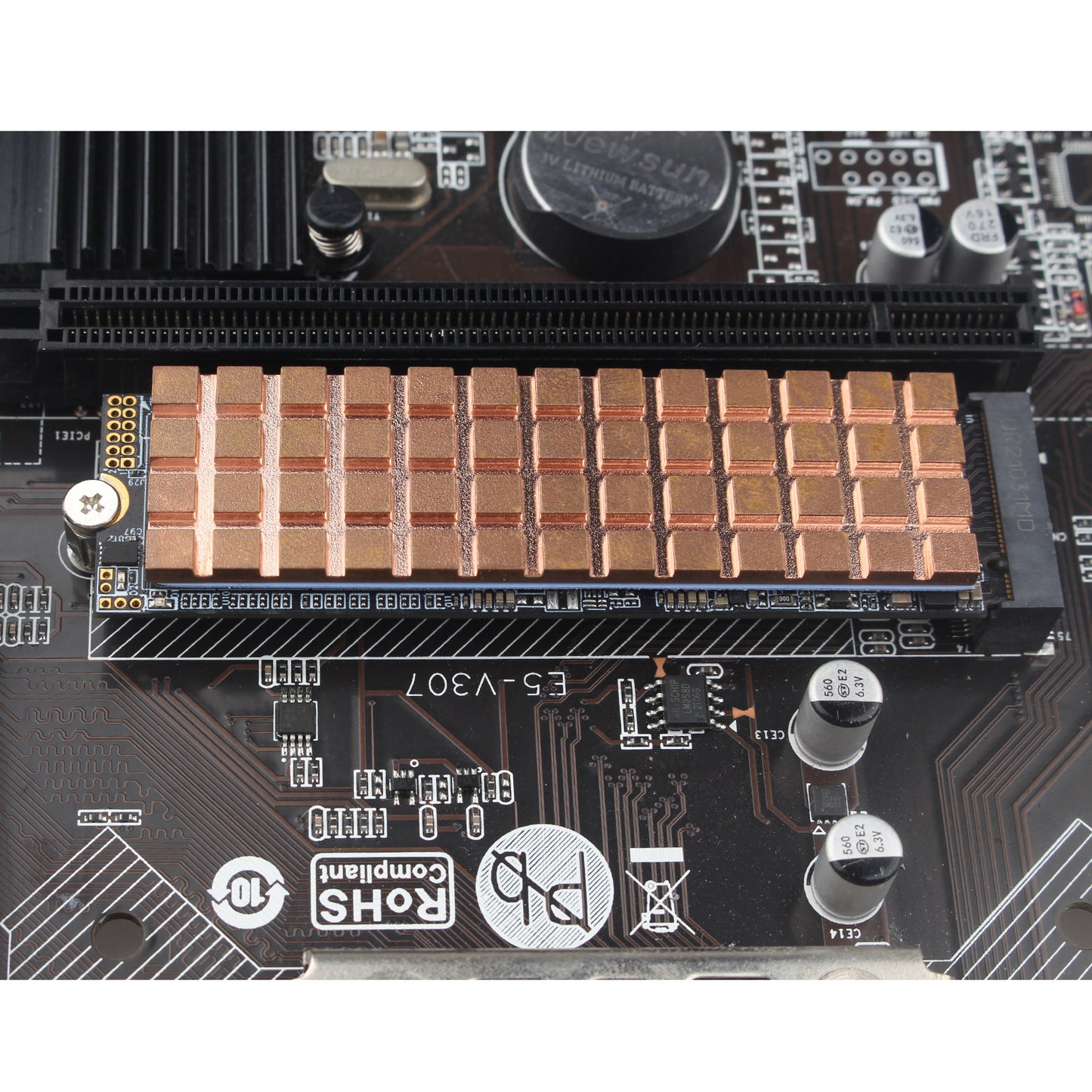 ZDE M.2 SSD Heatsink 70x20x2.5mm Copper Heatsink with Silicone Thermal Pads for PC Laptop Raspberry Pi M.2 2280 SSD NVMe PS5 Cooling